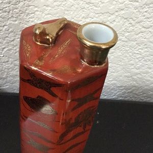 Vintage Kutani Whistling Bird Japanese sake decanter